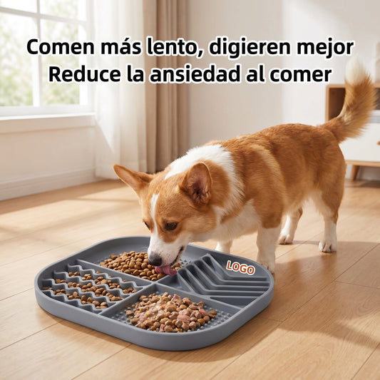 Comedero Lento de Silicona para Perro y Gato